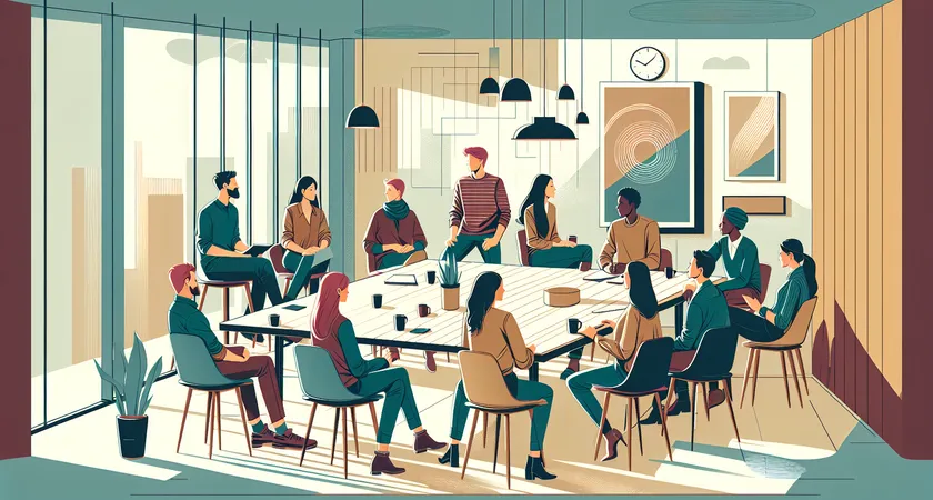 Des personnes en réunion dans un espace de coworking
