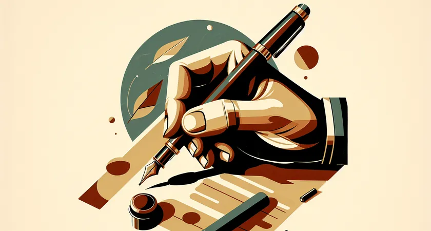 Une main tenant un stylo