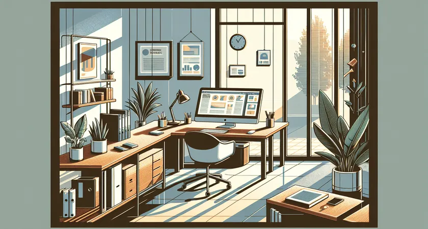 Un bureau moderne avec un ordinateur