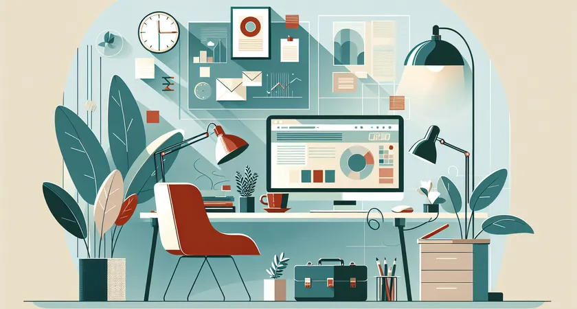 Un bureau moderne avec un ordinateur