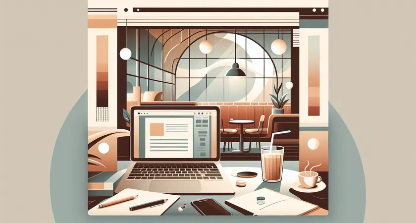 Un café sur un bureau à côté d'un ordinateur portable