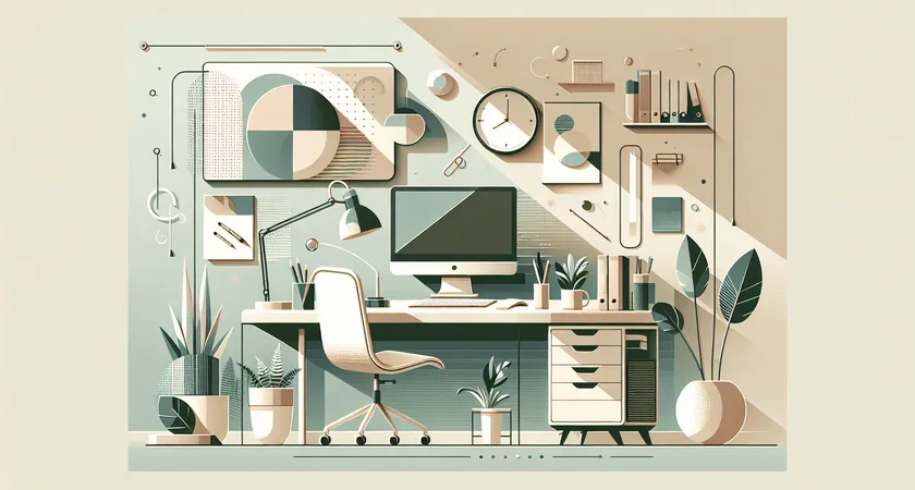 Un bureau moderne avec un ordinateur