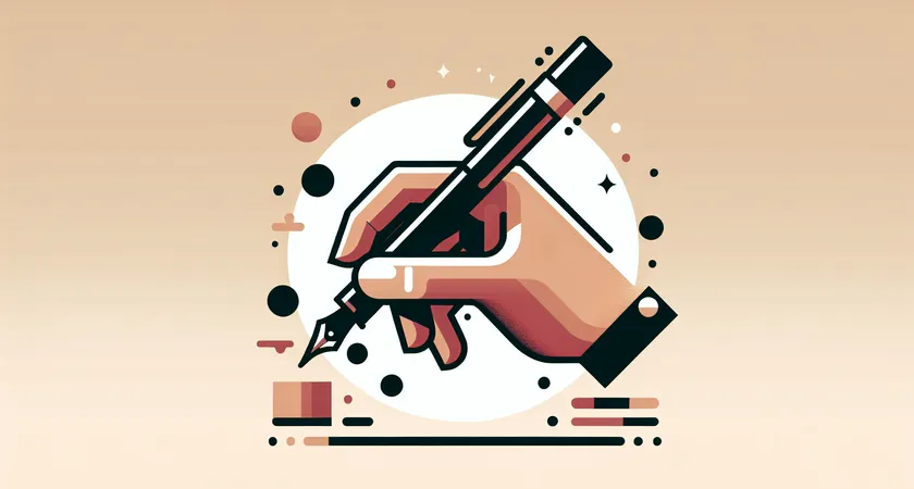 Une main tenant un stylo