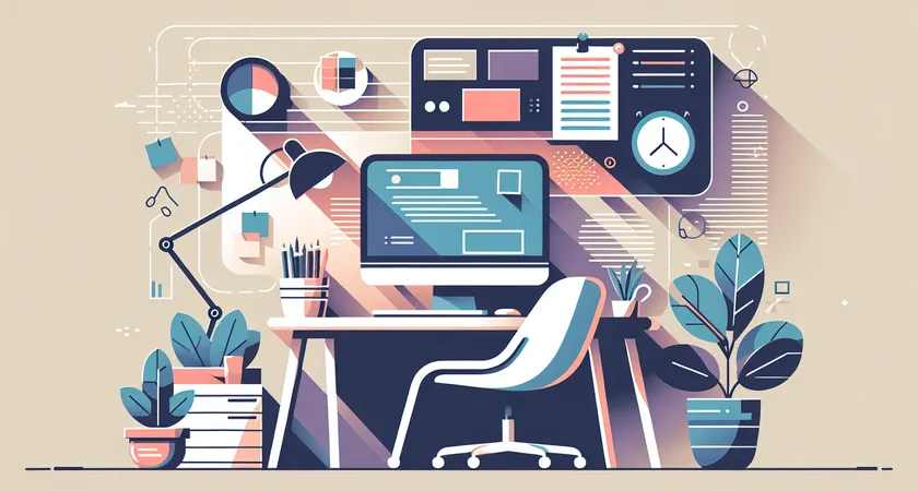 Un bureau moderne avec un ordinateur