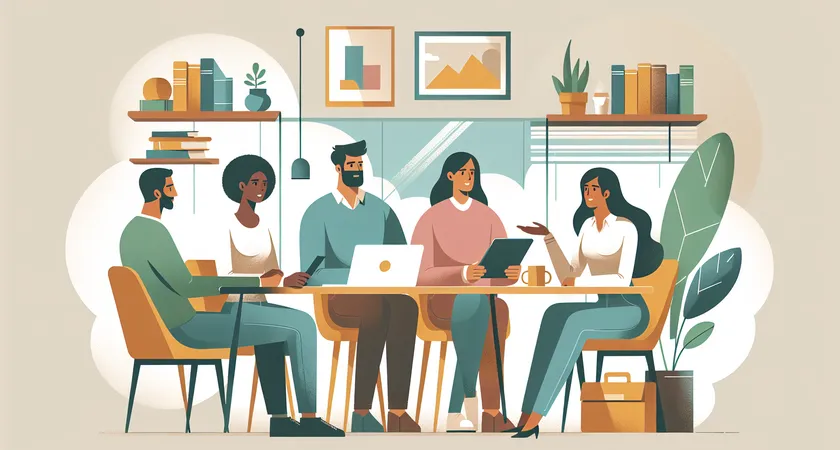 Des personnes en réunion dans un espace de coworking