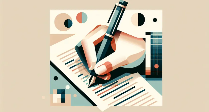 Une main tenant un stylo