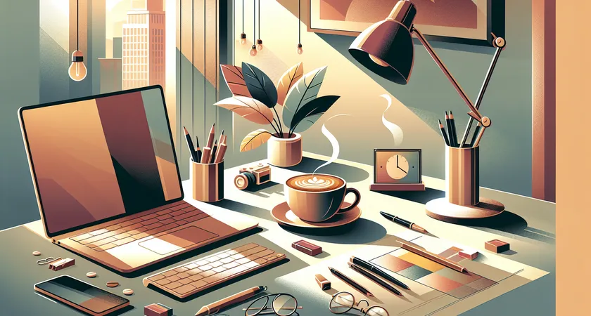 Un café sur un bureau