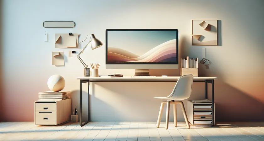 Un bureau moderne avec un ordinateur