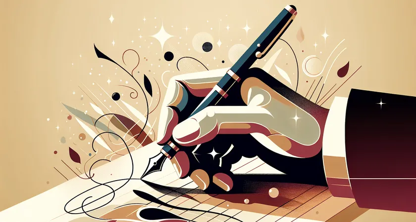 Une main tenant un stylo