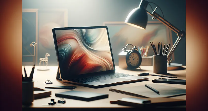 Un ordinateur portable sur un bureau