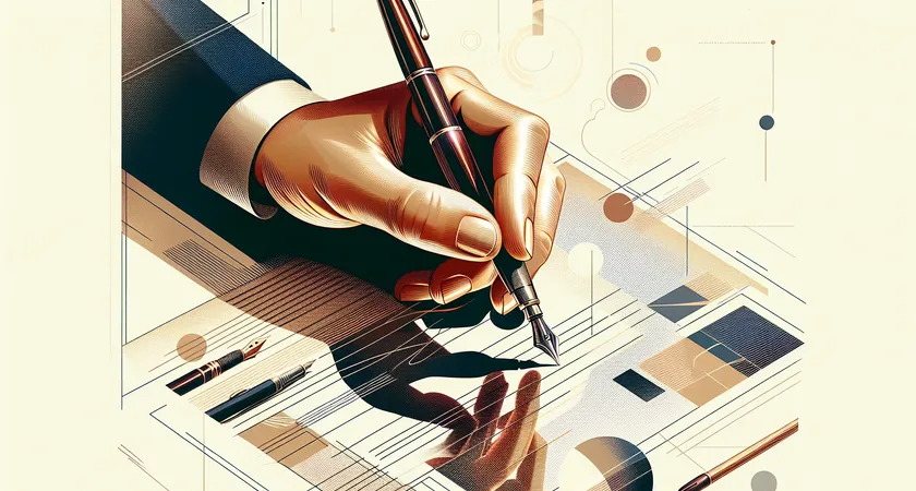 Une main tenant un stylo