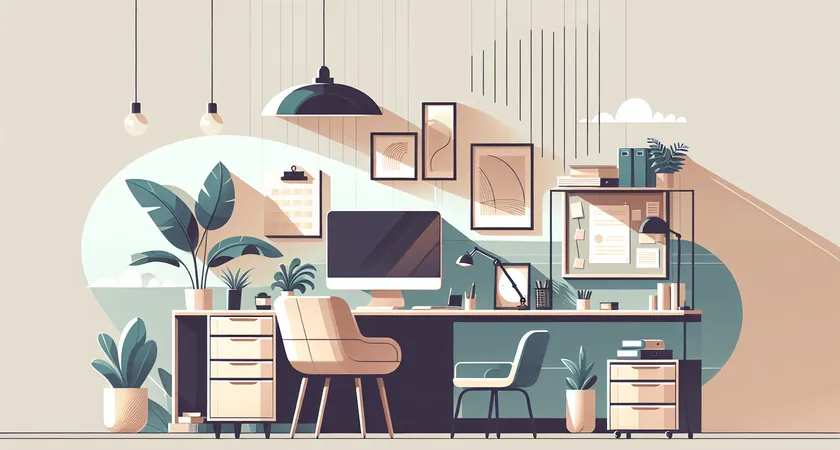 Un bureau moderne avec un ordinateur