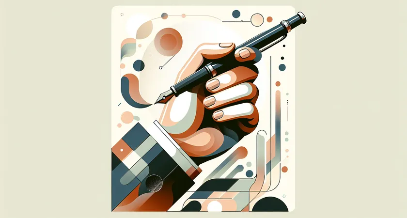 Une main tenant un stylo