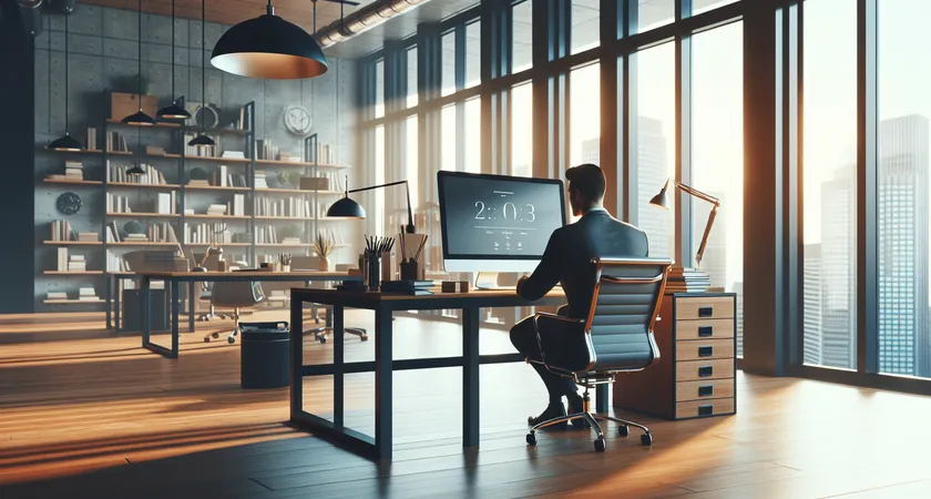 Un bureau moderne avec un ordinateur