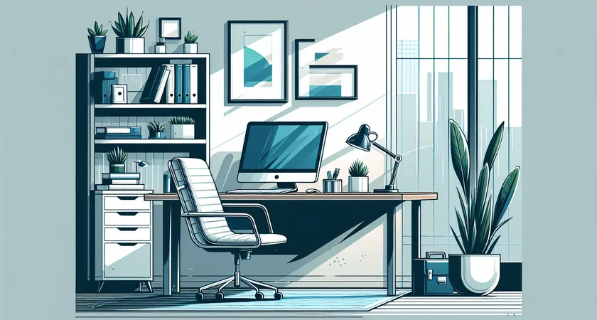 Un bureau moderne avec un ordinateur