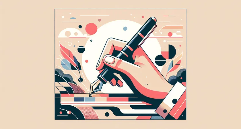 Une main tenant un stylo