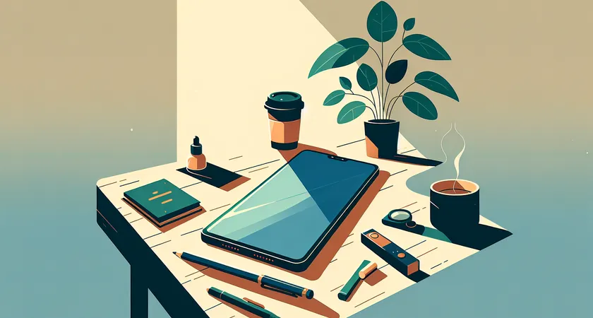 Un smartphone sur une table