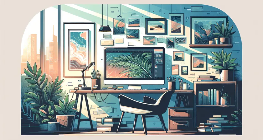 Un bureau moderne avec un ordinateur