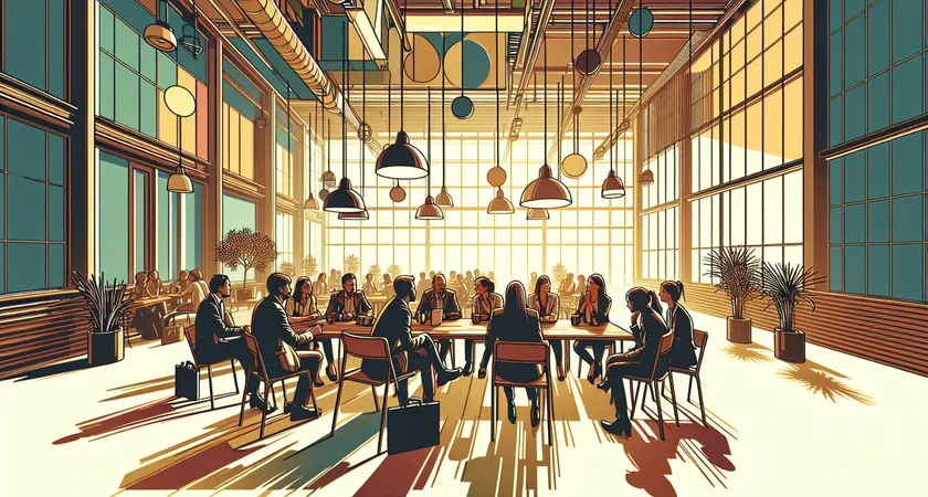 Des personnes en réunion dans un espace de coworking