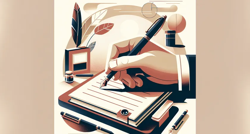 Une main tenant un stylo