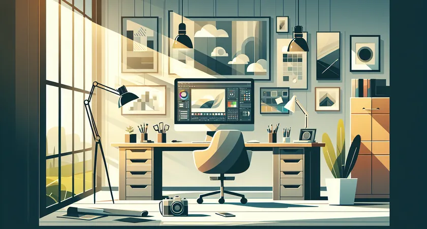 Un bureau moderne avec un ordinateur