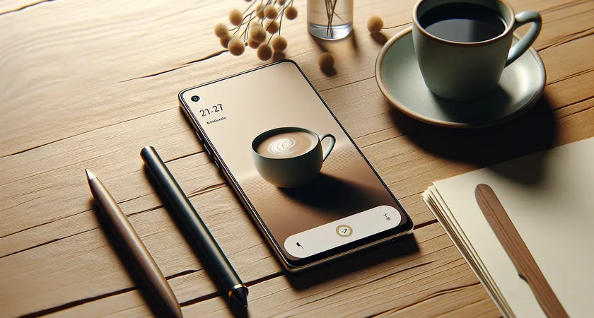 Un smartphone sur une table