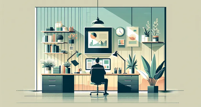 Un bureau moderne avec un ordinateur