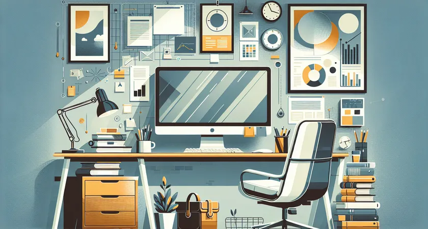 Un bureau moderne avec un ordinateur