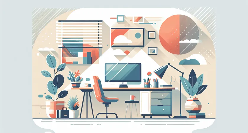 Un bureau moderne avec un ordinateur