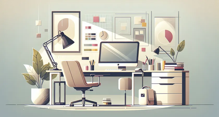 Un bureau moderne avec un ordinateur