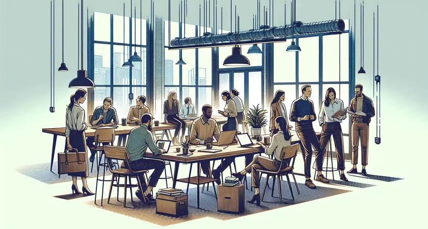 Des personnes en réunion dans un espace de coworking