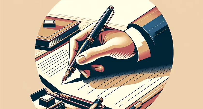 Une main tenant un stylo