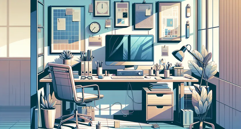 Un bureau moderne avec un ordinateur