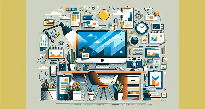 Un bureau moderne avec un ordinateur