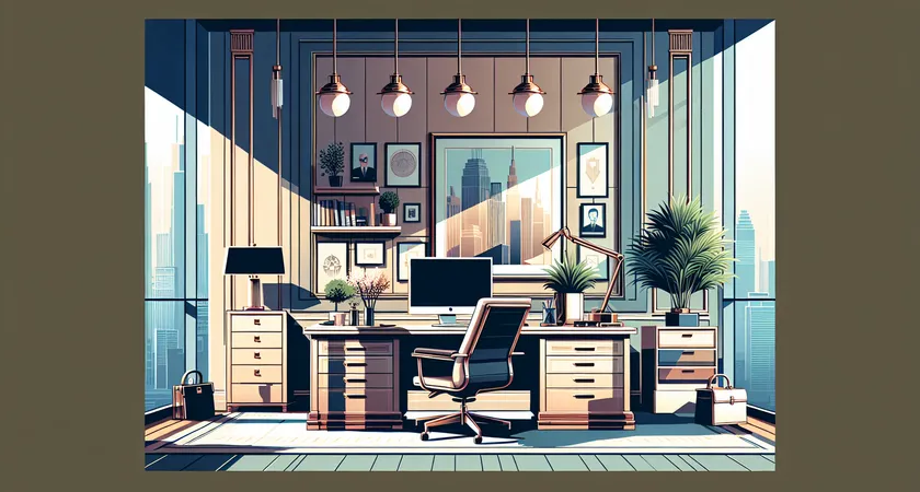 Un bureau moderne avec un ordinateur