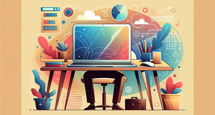 Un ordinateur portable sur un bureau