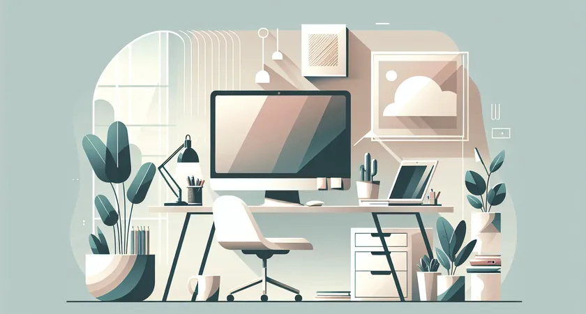 Un bureau moderne avec un ordinateur