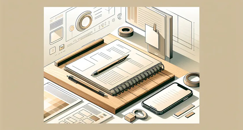 A notebook and smartphone on a light wooden desk