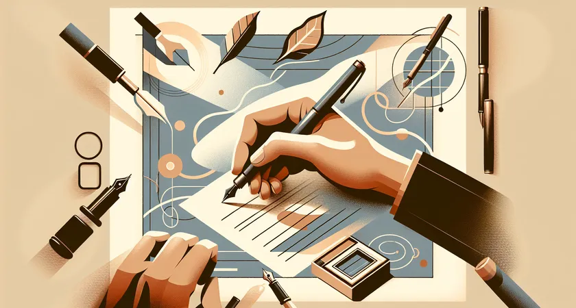 Une main tenant un stylo