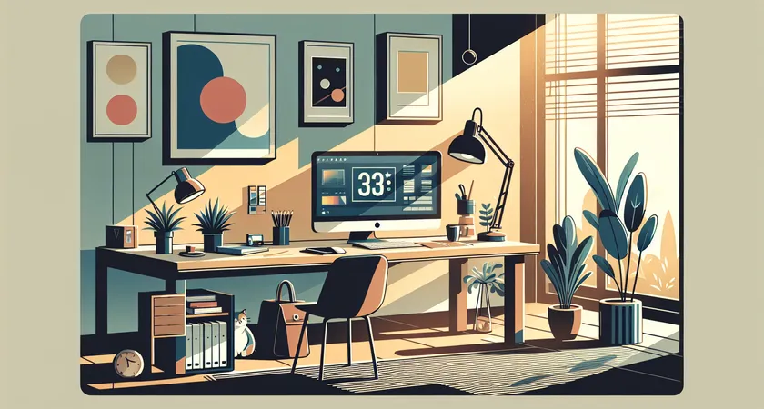 Un bureau moderne avec un ordinateur