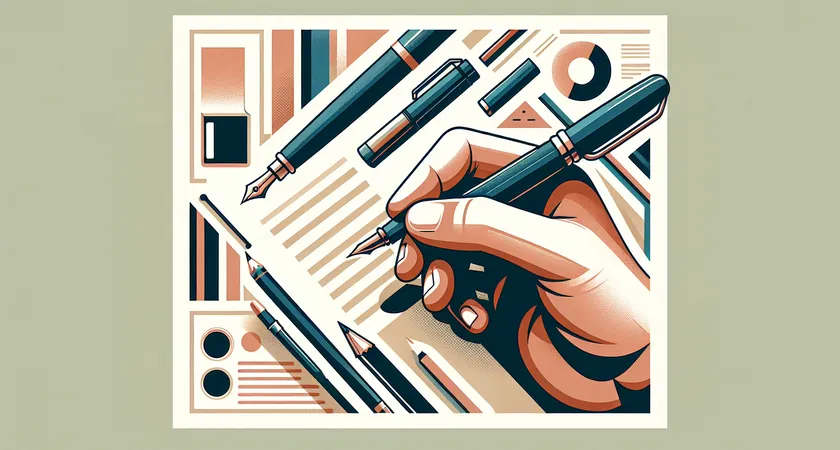 Une main tenant un stylo