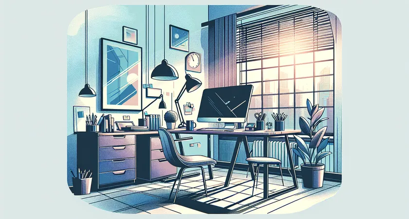 Un bureau moderne avec un ordinateur