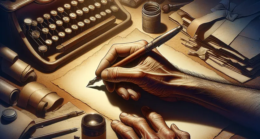 Une main tenant un stylo