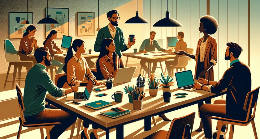 Des personnes en réunion dans un espace de coworking