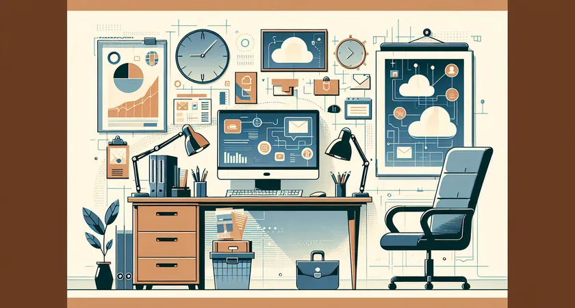 Un bureau moderne avec un ordinateur