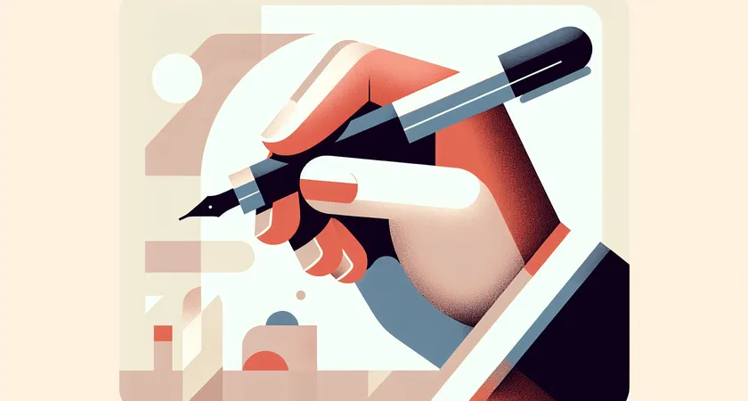 Une main tenant un stylo