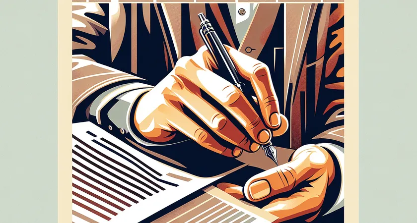 Une main tenant un stylo