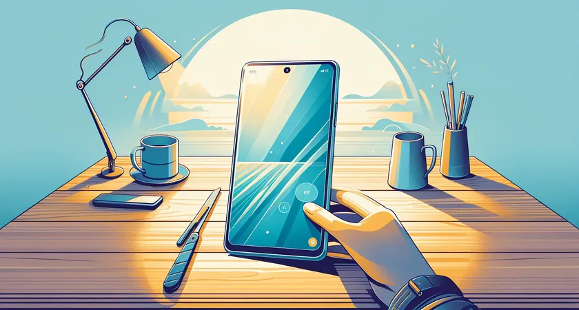 Un smartphone sur une table