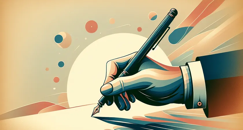 Une main tenant un stylo