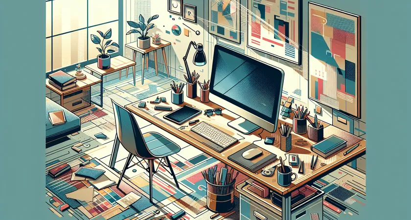 Un bureau moderne avec un ordinateur